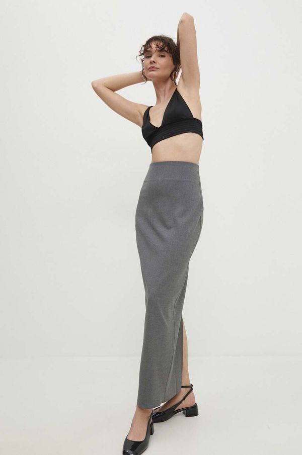 Answear Lab Suknja Answear Lab boja: siva, maxi, pencil