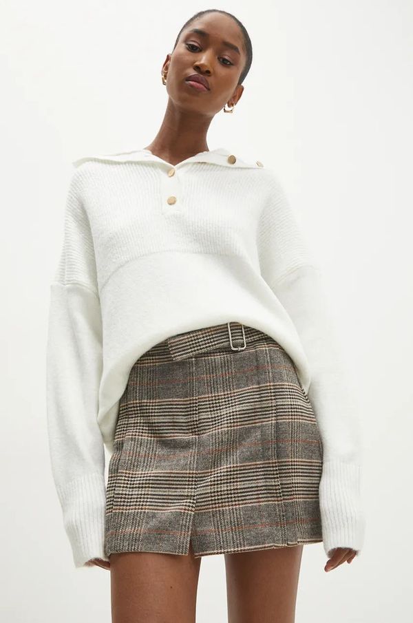 Answear Lab Suknja Answear Lab boja: siva, mini, širi se prema dolje