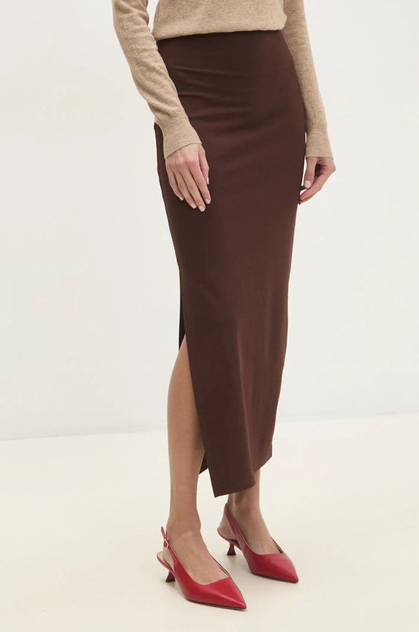 Answear Lab Suknja Answear Lab boja: smeđa, maxi, pencil