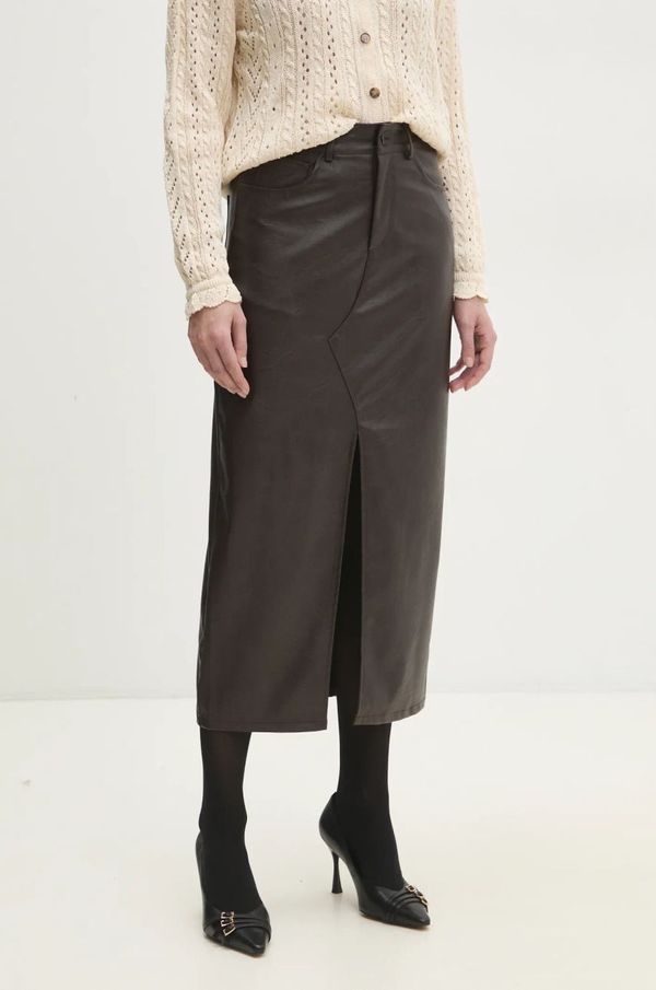 Answear Lab Suknja Answear Lab boja: smeđa, maxi, ravna