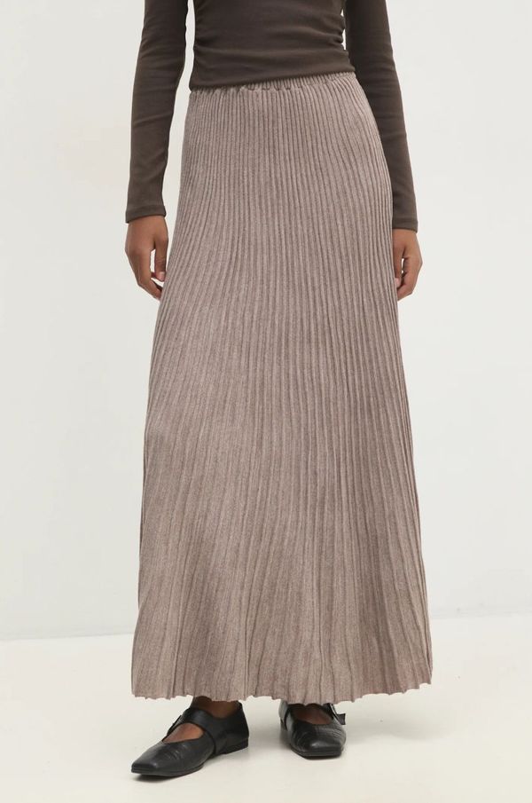 Answear Lab Suknja Answear Lab boja: smeđa, maxi, širi se prema dolje