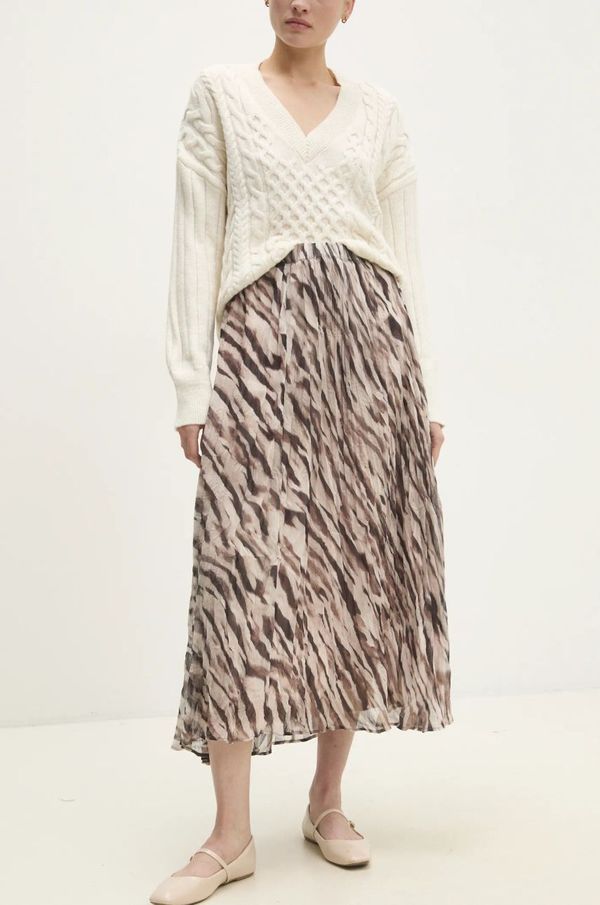 Answear Lab Suknja Answear Lab boja: smeđa, maxi, širi se prema dolje