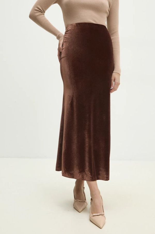 Answear Lab Suknja Answear Lab boja: smeđa, maxi, širi se prema dolje
