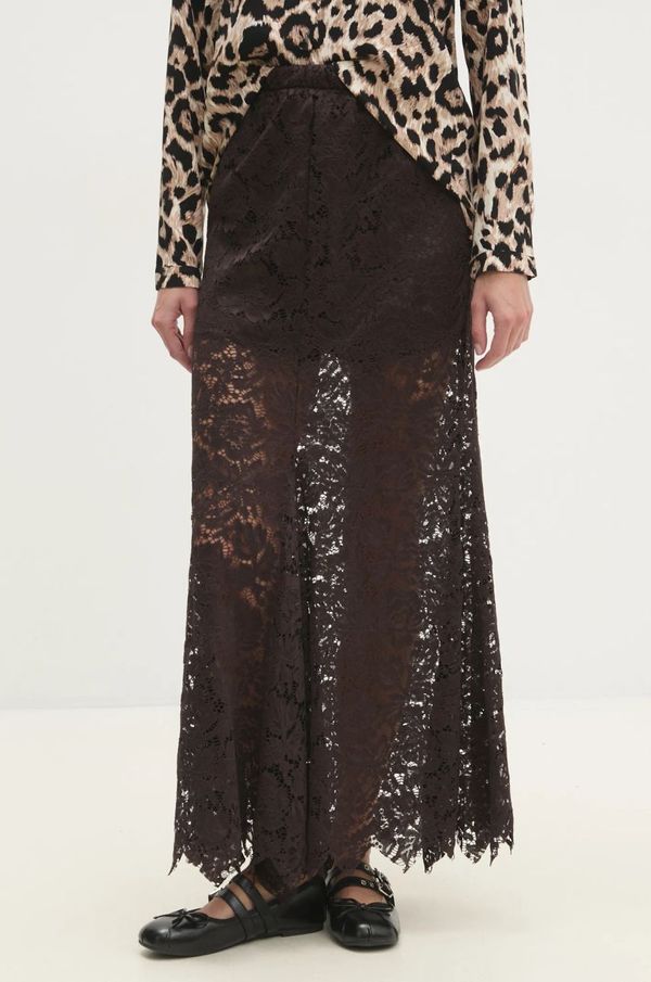 Answear Lab Suknja Answear Lab boja: smeđa, maxi, širi se prema dolje