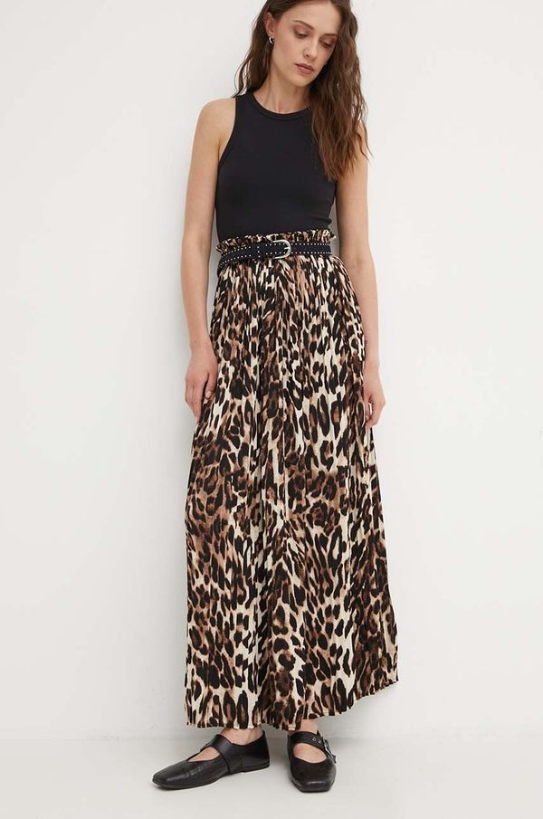 Answear Lab Suknja Answear Lab boja: smeđa, maxi, širi se prema dolje