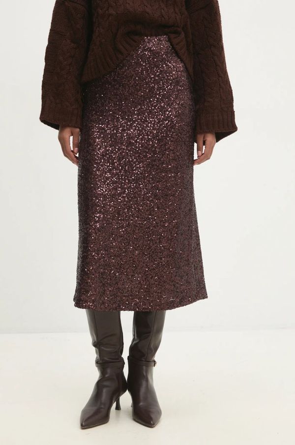 Answear Lab Suknja Answear Lab boja: smeđa, midi, ravna