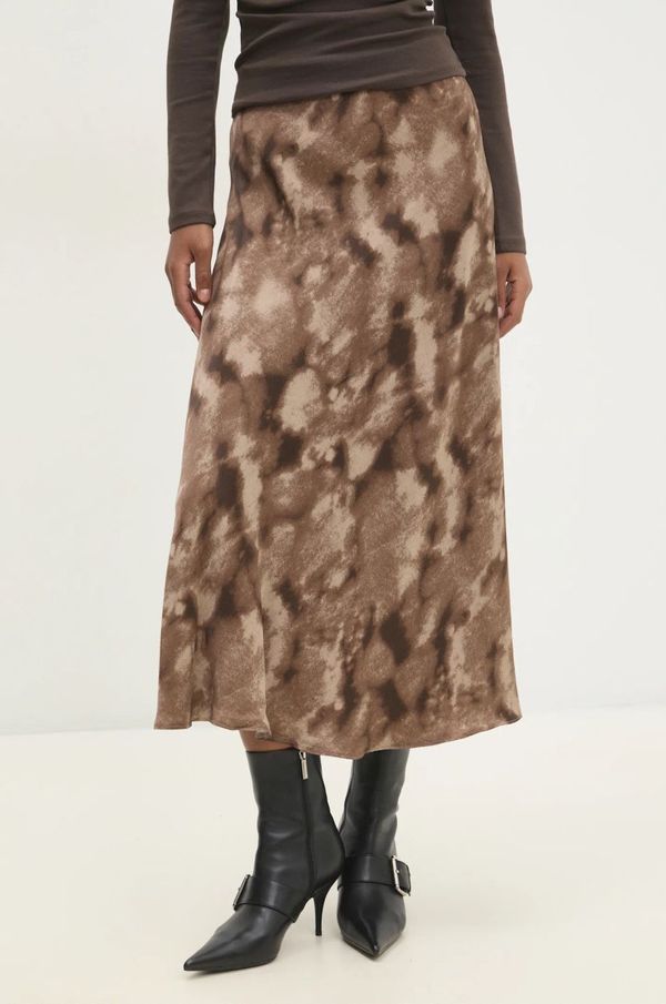 Answear Lab Suknja Answear Lab boja: smeđa, midi, širi se prema dolje