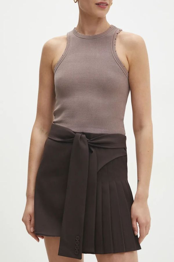 Answear Lab Suknja Answear Lab boja: smeđa, mini, širi se prema dolje