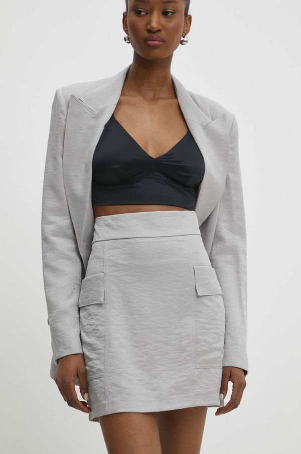 Answear Lab Suknja Answear Lab boja: srebrna, mini, širi se prema dolje