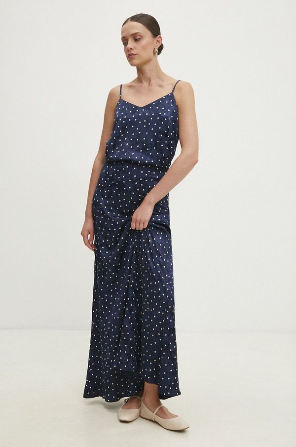 Answear Lab Suknja Answear Lab boja: tamno plava, maxi, širi se prema dolje