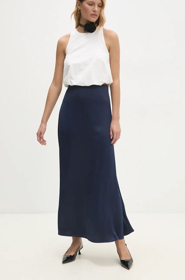 Answear Lab Suknja Answear Lab boja: tamno plava, maxi, širi se prema dolje