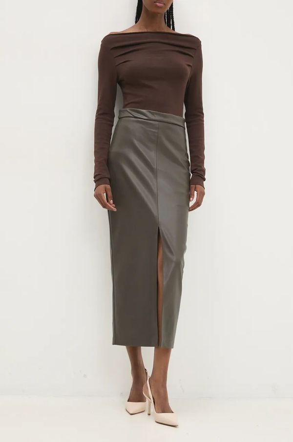 Answear Lab Suknja Answear Lab boja: zelena, maxi, pencil