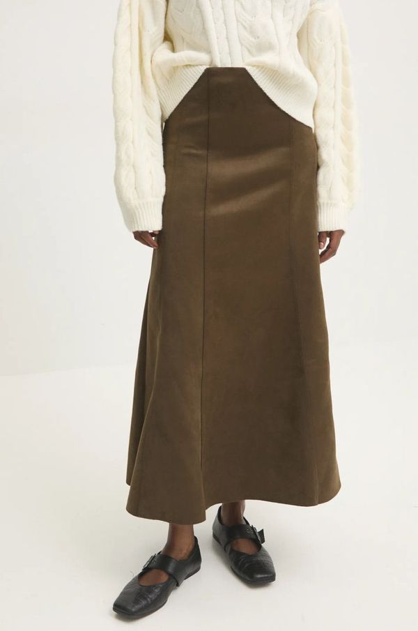 Answear Lab Suknja Answear Lab boja: zelena, maxi, širi se prema dolje