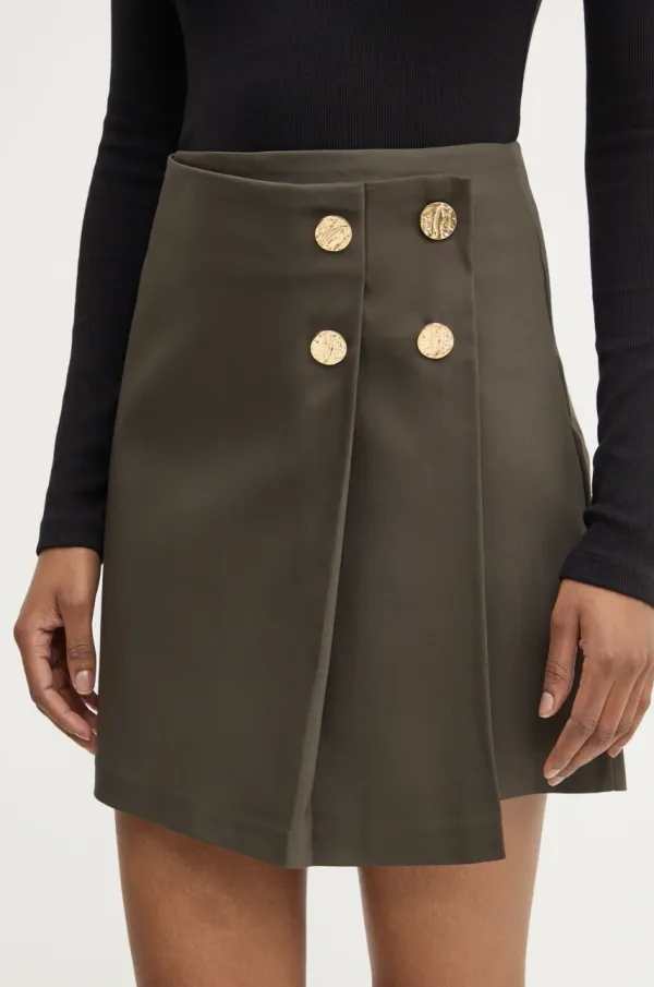 Answear Lab Suknja Answear Lab boja: zelena, mini, ravna