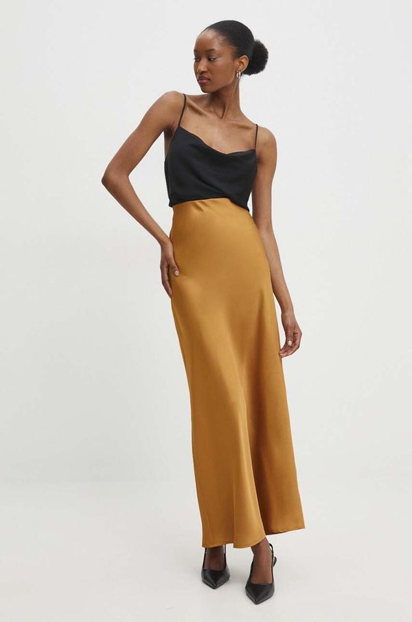 Answear Lab Suknja Answear Lab boja: žuta, maxi, ravna