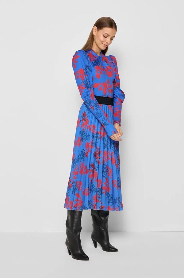 BIZUU Suknja Bizuu AMINA boja: ljubičasta, midi, širi se prema dolje, AMINA_FANANO_BLUE_AW24