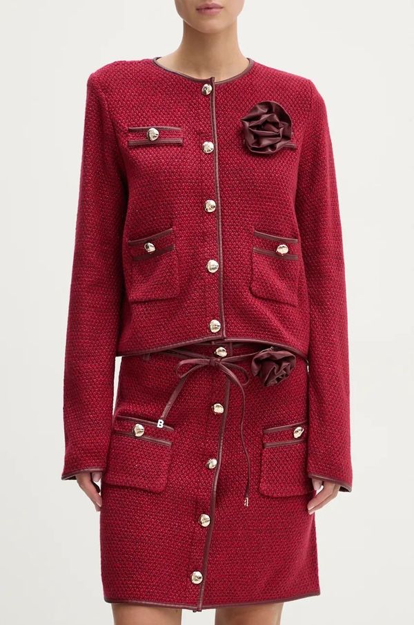 Blugirl Blumarine Suknja Blugirl Blumarine boja: bordo, mini, ravna, RF4141.MA95O