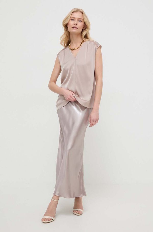 Boss Suknja BOSS boja: bež, maxi, širi se prema dolje