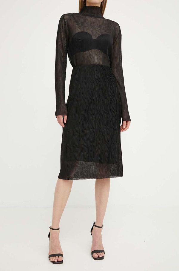 Boss Suknja BOSS boja: crna, midi, ravna, 50505812