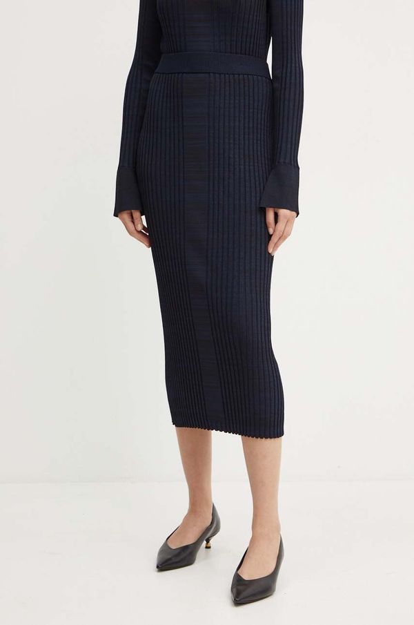 Boss Suknja BOSS boja: tamno plava, midi, ravna, 50518367