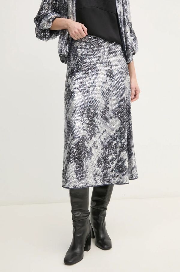 DIANE VON FURSTENBERG Suknja DIANE VON FURSTENBERG boja: srebrna, midi, širi se prema dolje, DVFKM4S004