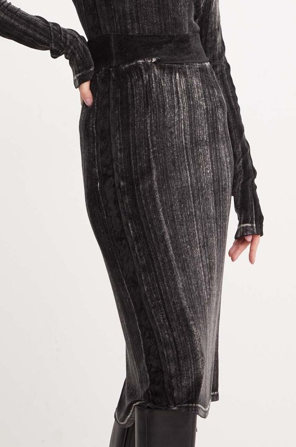 Diesel Suknja Diesel O-VERYN boja: crna, midi, širi se prema dolje, A14297.0AJCP