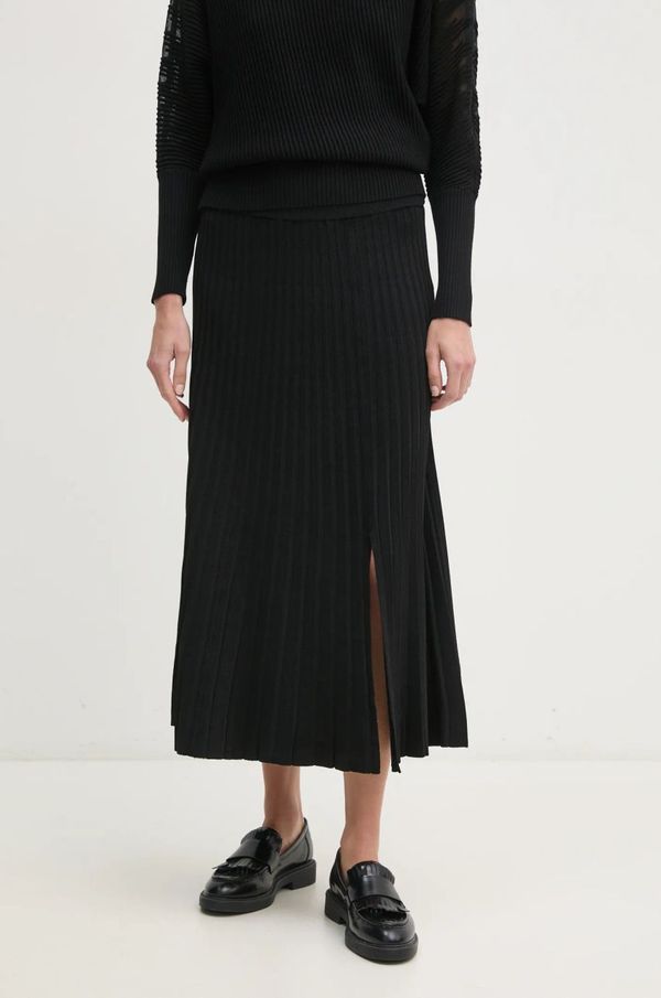 DKNY Suknja Dkny boja: crna, midi, širi se prema dolje, P4JRAT77