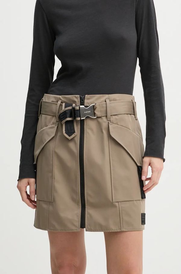 G-Star Raw Suknja G-Star Raw boja: bež, mini, širi se prema dolje, D25239-D720