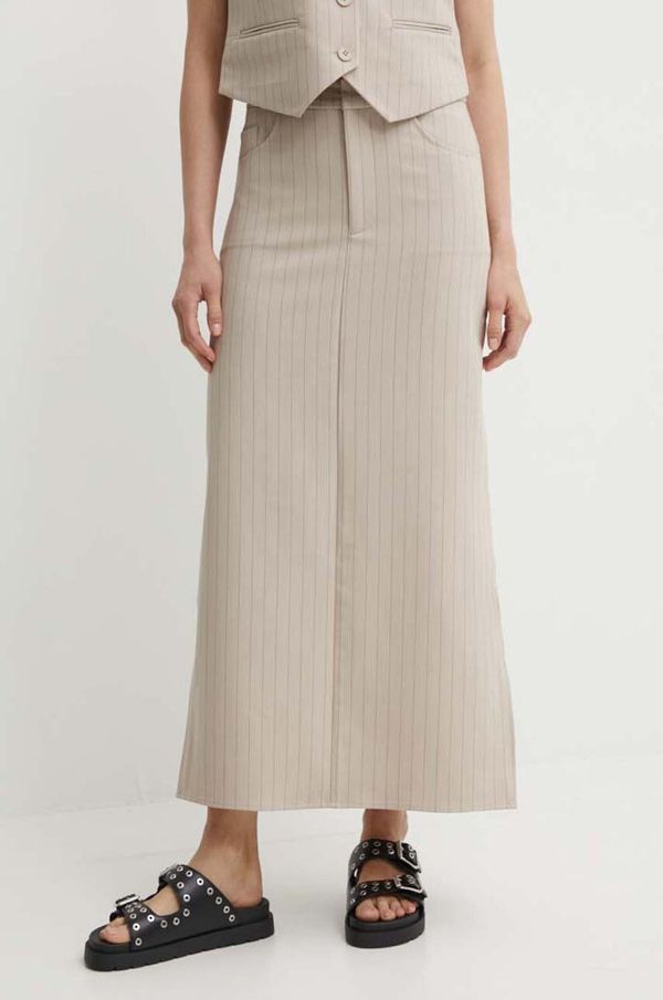 Gestuz Suknja Gestuz boja: bež, maxi, ravna, 10909339