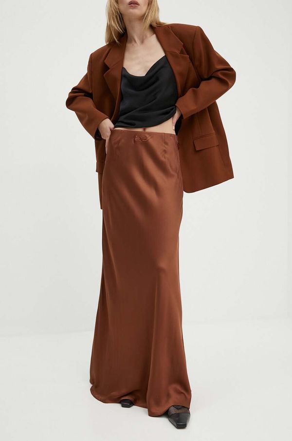 Gestuz Suknja Gestuz boja: smeđa, maxi, širi se prema dolje, 10909290