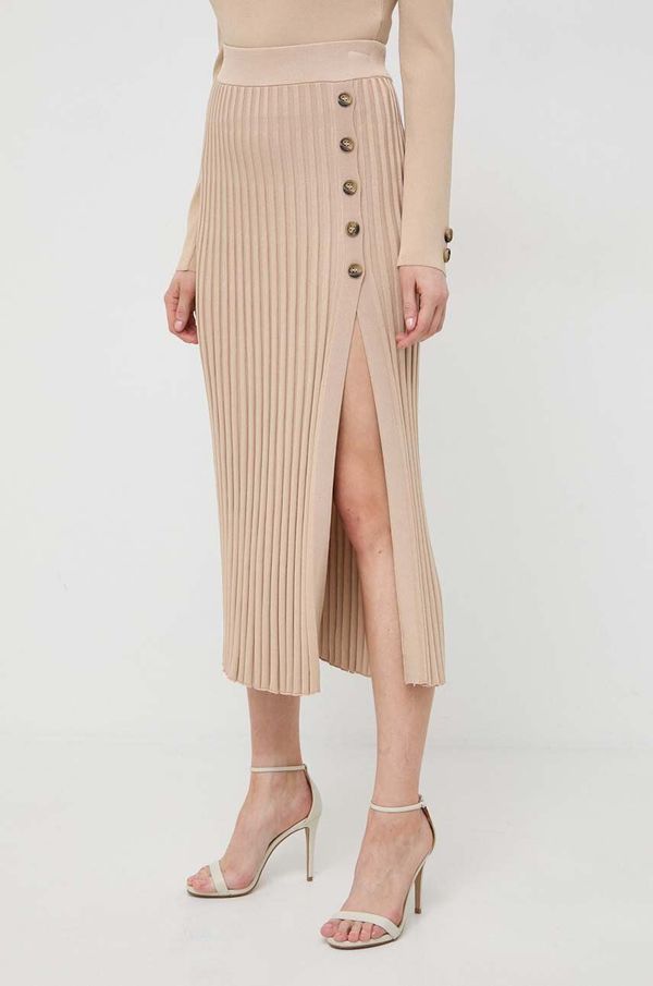 Guess Suknja Guess boja: bež, maxi, ravna