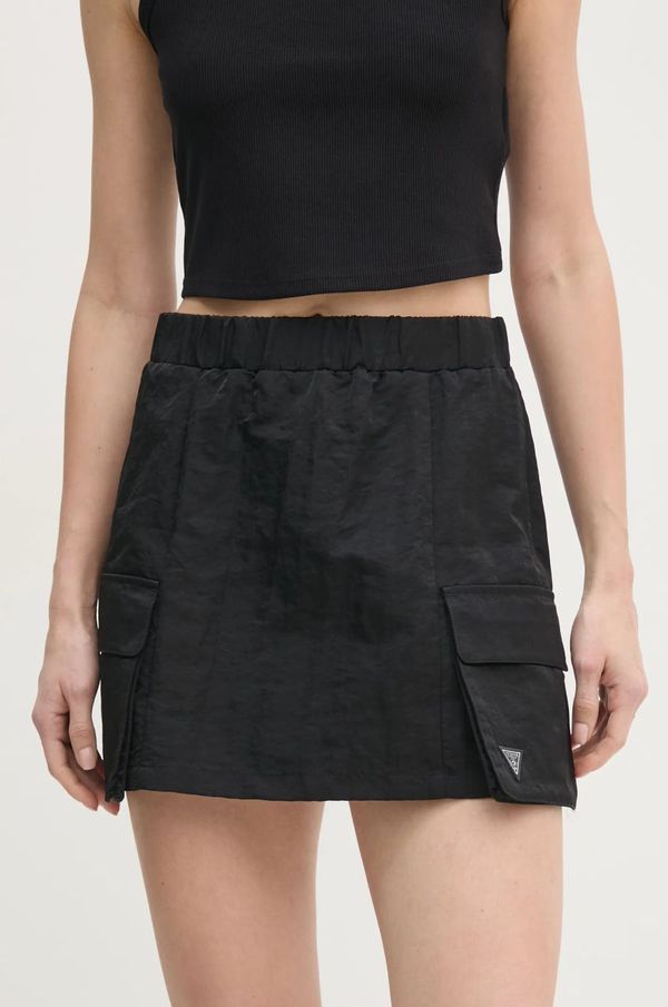 Guess Suknja Guess SYLVIE boja: crna, mini, širi se prema dolje, V5RD07 WGYB0