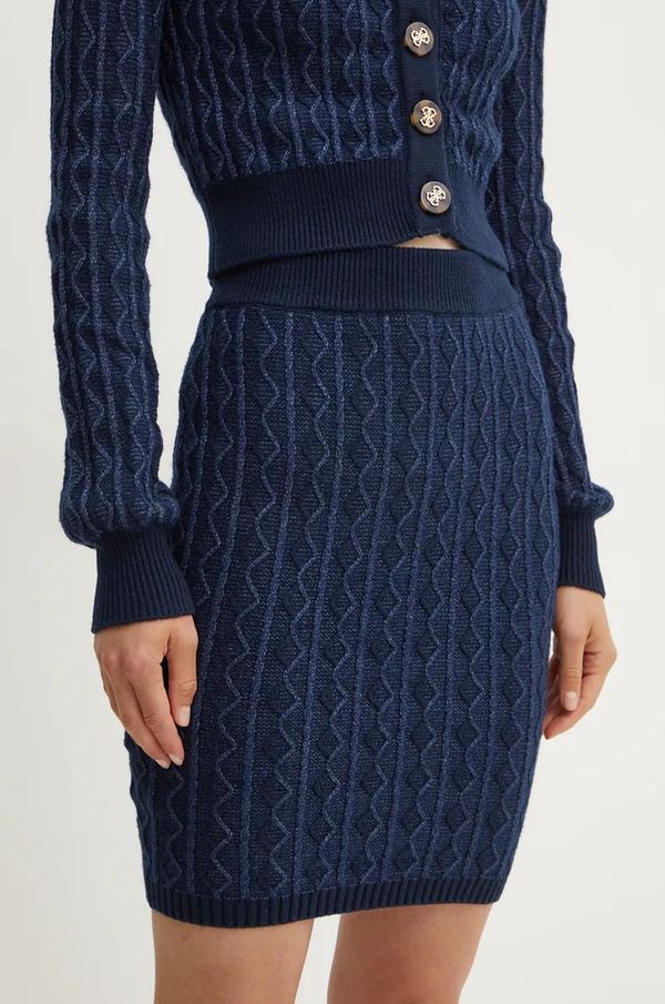 Guess Suknja Guess TIFFANY boja: tamno plava, mini, pencil, W4BD0T Z3K40