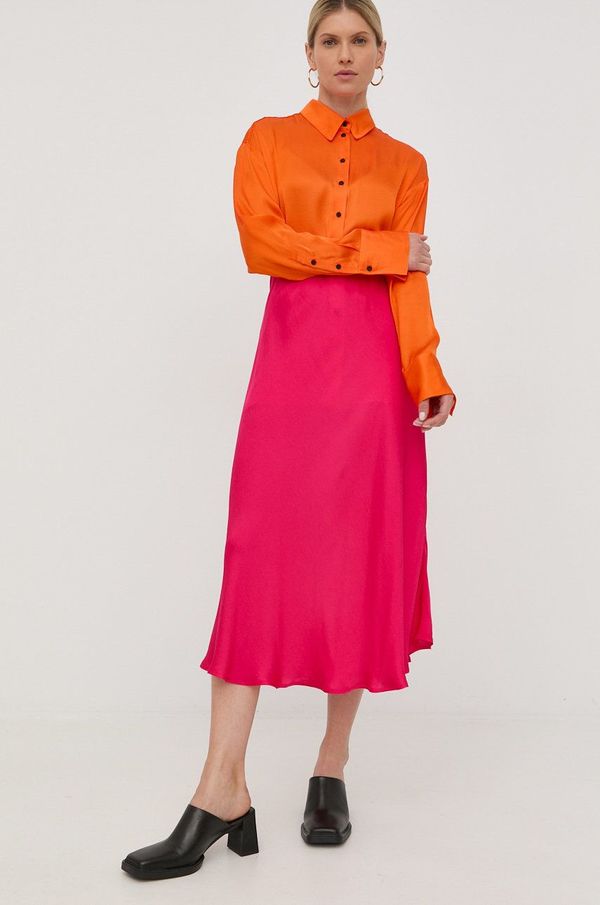 Herskind Suknja Herskind boja: ljubičasta, midi, širi se prema dolje