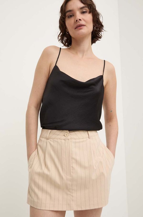 Answear Lab Suknja - hlače Answear Lab boja: bež, s uzorkom, visoki struk