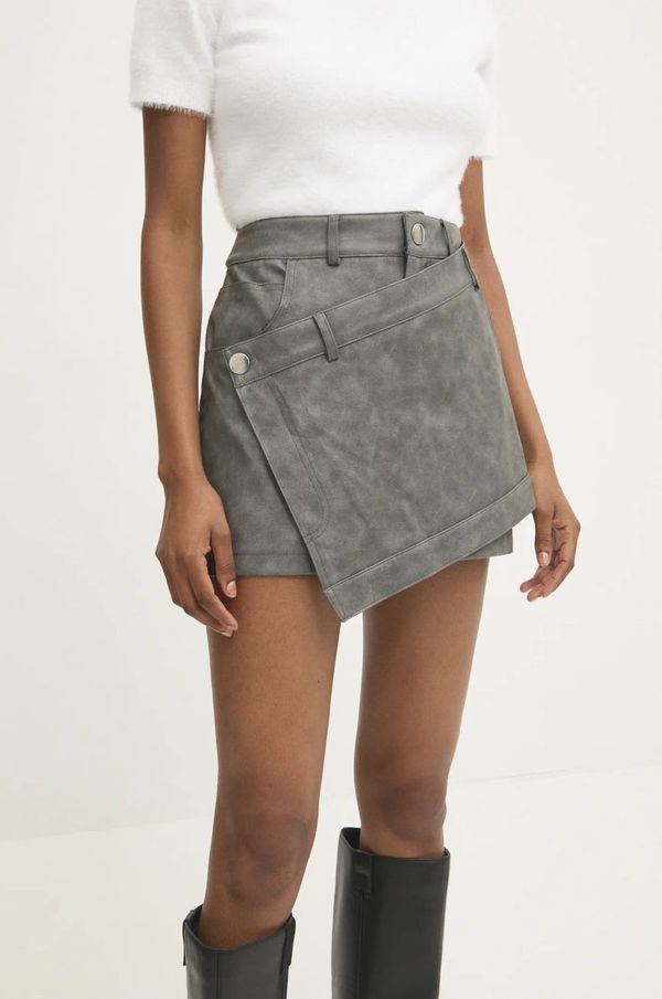 Answear Lab Suknja - hlače Answear Lab boja: siva, bez uzorka, visoki struk