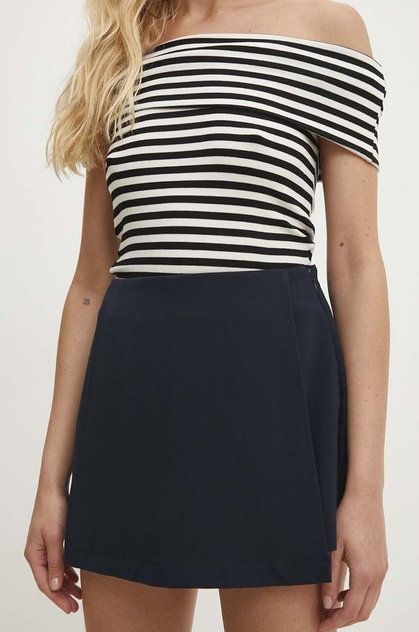 Answear Lab Suknja - hlače Answear Lab boja: tamno plava, bez uzorka, visoki struk