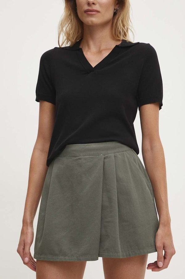 Answear Lab Suknja-hlače od pamuka Answear Lab boja: zelena, bez uzorka, visoki struk