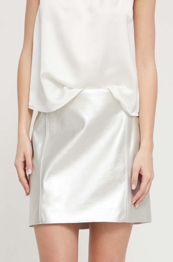 Hugo Suknja HUGO boja: srebrna, mini, ravna