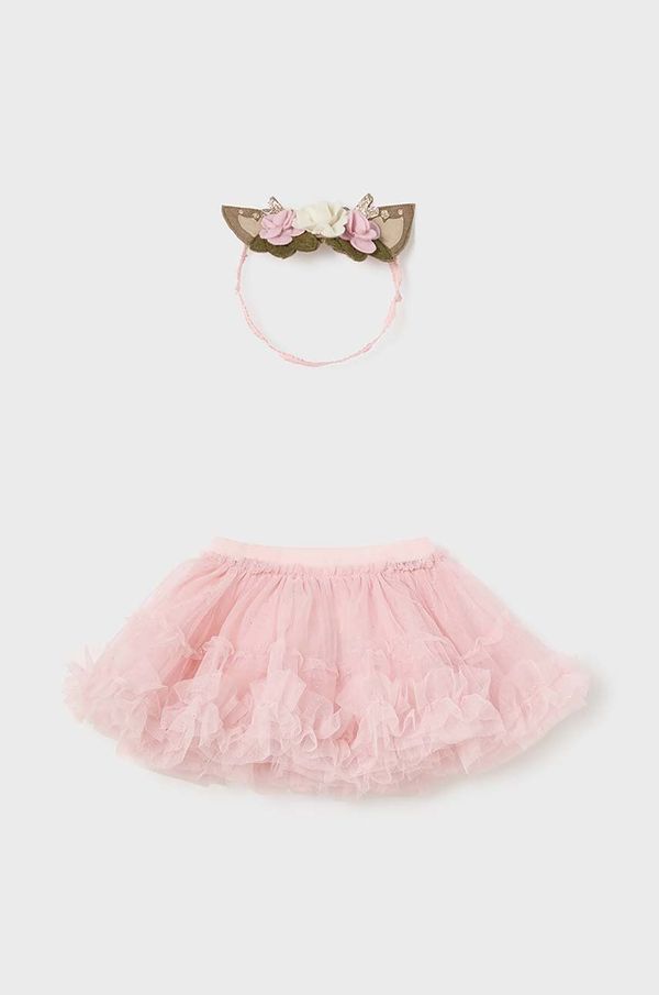 Mayoral Newborn Suknja i traka za glavu za bebe Mayoral Newborn boja: ružičasta, mini, širi se prema dolje, 2803