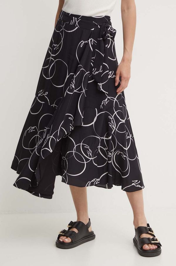 Karl Lagerfeld Suknja Karl Lagerfeld boja: crna, maxi, širi se prema dolje, 245W1203