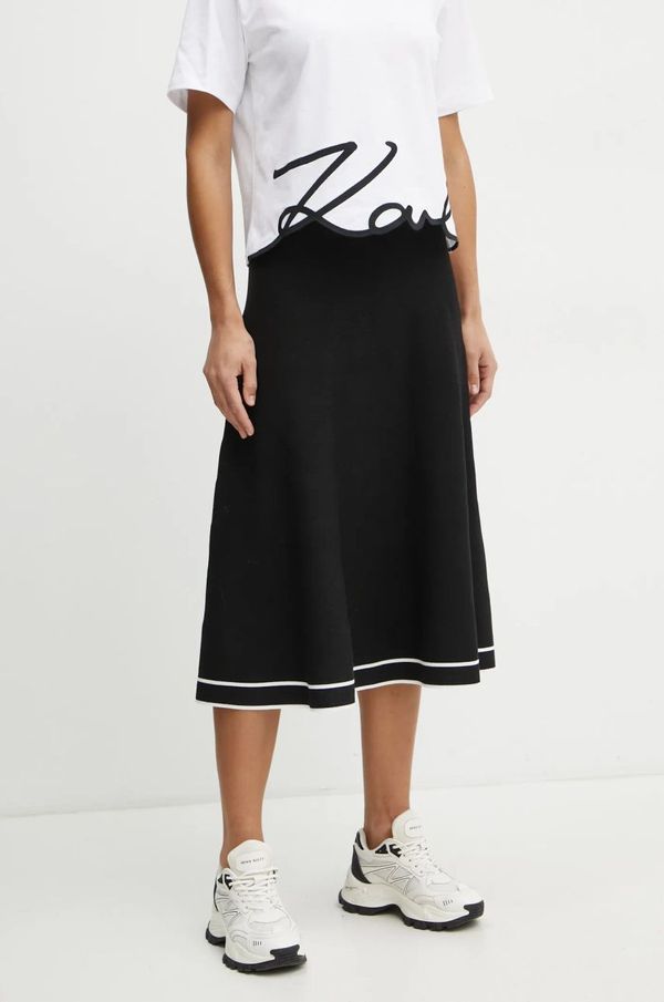 Karl Lagerfeld Suknja Karl Lagerfeld boja: crna, maxi, širi se prema dolje, A1W12005