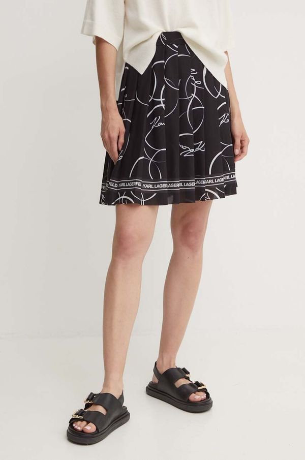 Karl Lagerfeld Suknja Karl Lagerfeld boja: crna, mini, širi se prema dolje, 245W1204