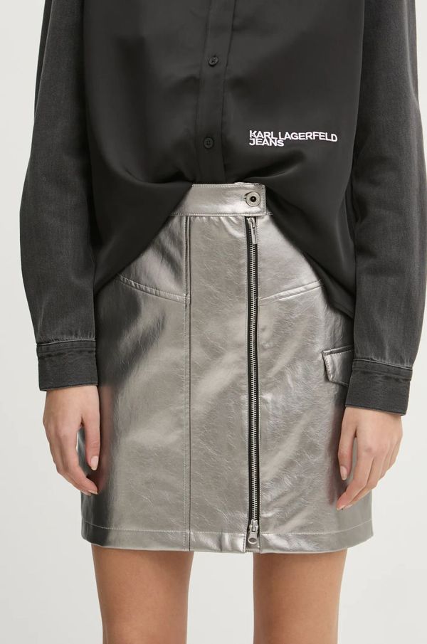 Karl Lagerfeld Jeans Suknja Karl Lagerfeld Jeans boja: srebrna, mini, širi se prema dolje, A1W12013