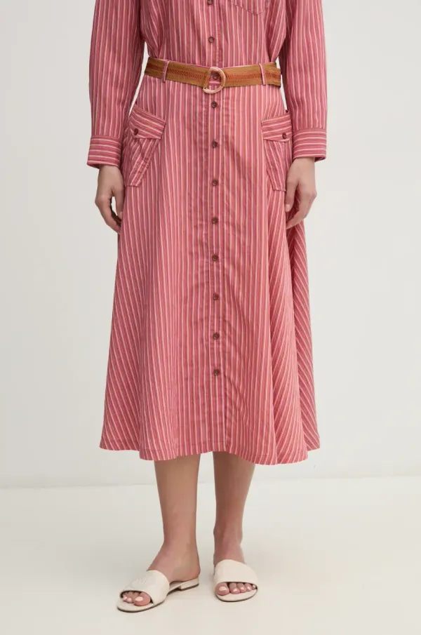 La Petite Française Suknja La Petite Française JOYCE boja: ružičasta, midi, širi se prema dolje, JOYCE