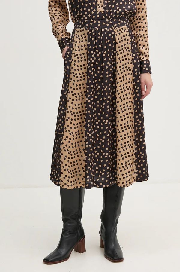 La Petite Française Suknja La Petite Française PFJETABLE boja: bež, midi, širi se prema dolje, PFJETABLE