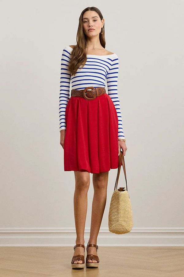 Lauren Ralph Lauren Suknja Lauren Ralph Lauren boja: crvena, midi, širi se prema dolje, 200957180