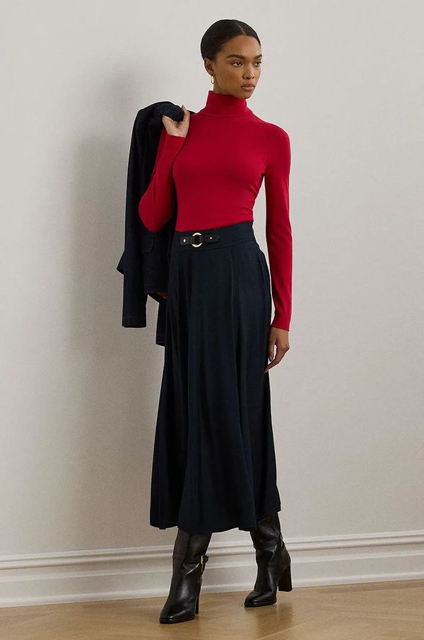 Lauren Ralph Lauren Suknja Lauren Ralph Lauren boja: tamno plava, midi, širi se prema dolje, 200962242