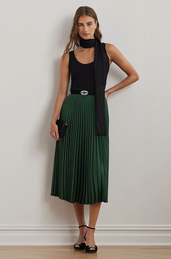 Lauren Ralph Lauren Suknja Lauren Ralph Lauren boja: zelena, midi, širi se prema dolje, 200951500