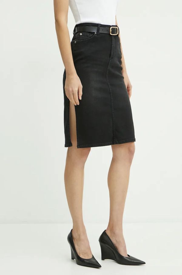 Liu Jo Suknja Liu Jo boja: crna, mini, ravna, UF4092 DS615